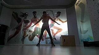 Cute Blonde Teen Stretches During Gym Warmup