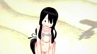 Tsuyu Froppy în bikini pe plajă