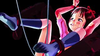 Haruka w figlarnej grze z ciągnięciem sznurka