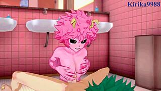 Ne morem se nasititi Kyoka Jiro, Mina Ashido in Izuku Midoriya, ki se jebejo v hentai