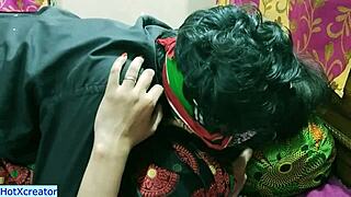 Indijska Bhabhi U Klasičnoj Retro Sceni Sa Mužem I Bratom