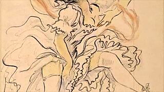 빈티지 에로 일러스트가 레트로 욕망 불태워