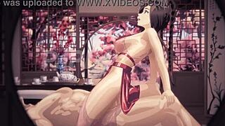 Hentai-mästerverk med vild animerad action helt oklippt