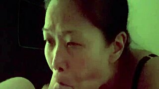 korean milf sucks her husband's huge white cock in pov 😍